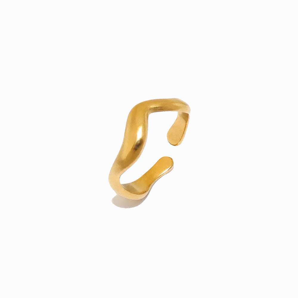 Gold Adjustable Geometric Ring JZ1160 - Stainless Steel