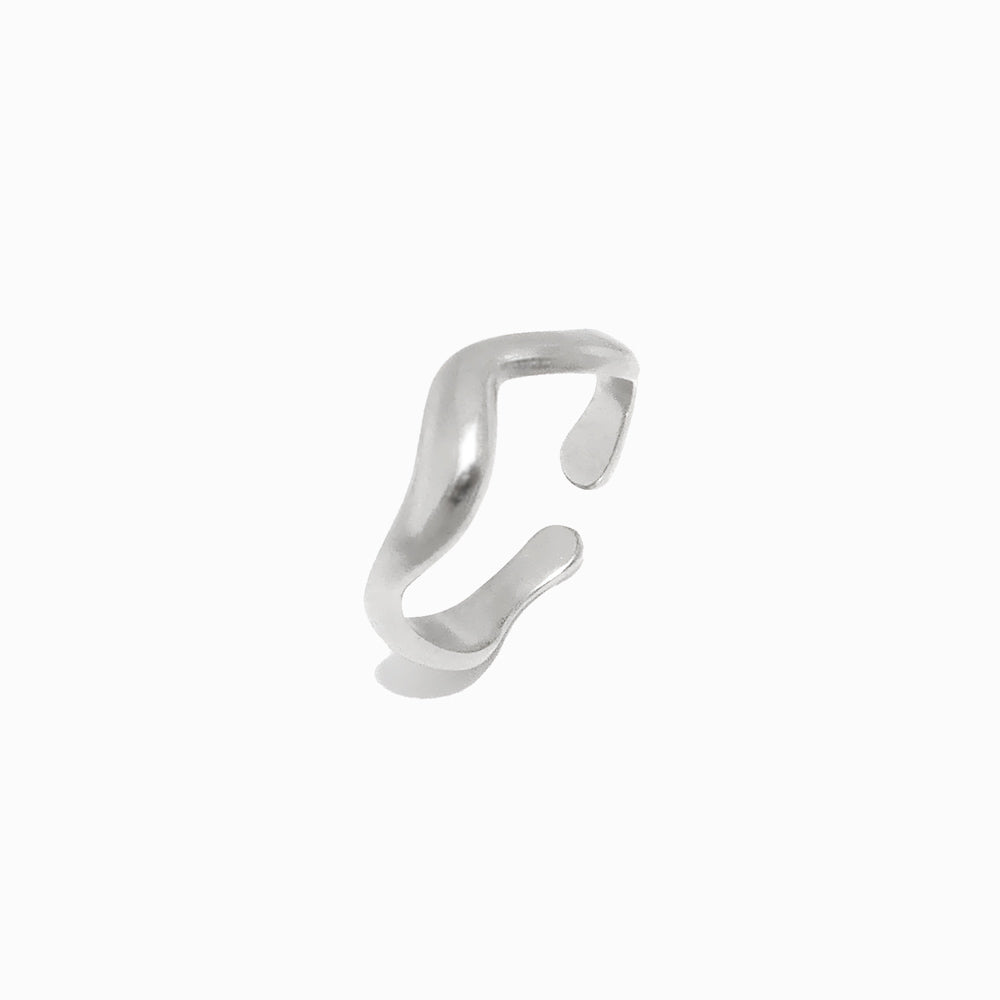 Silver Adjustable Geometric Ring JZ1160 - Stainless Steel