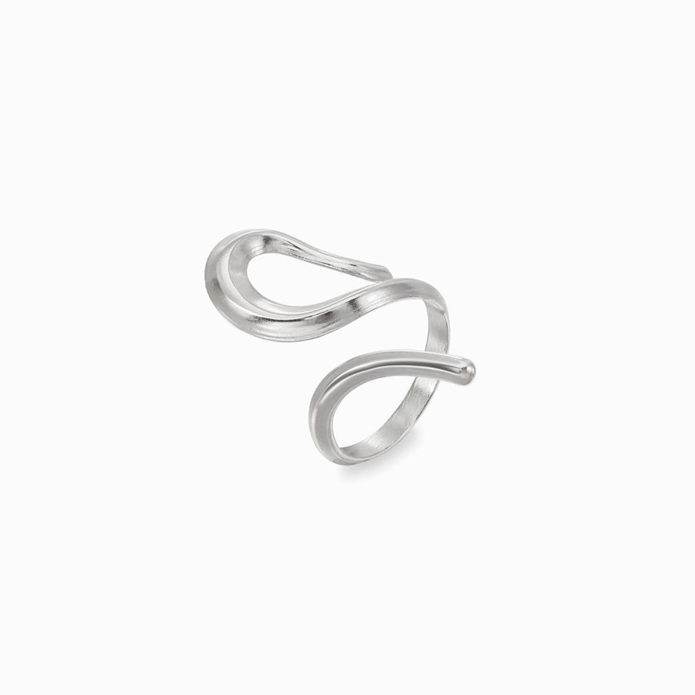 Silver Adjustable Snake Ring JZ1268 - Stainless Steel