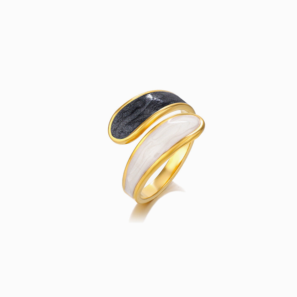 Gold Adjustable Geometric Ring JZ1211 - Stainless Steel