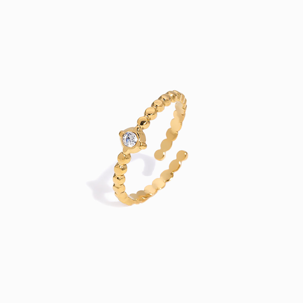 Gold Adjustable Geometric Ring JZ1318 - Stainless Steel