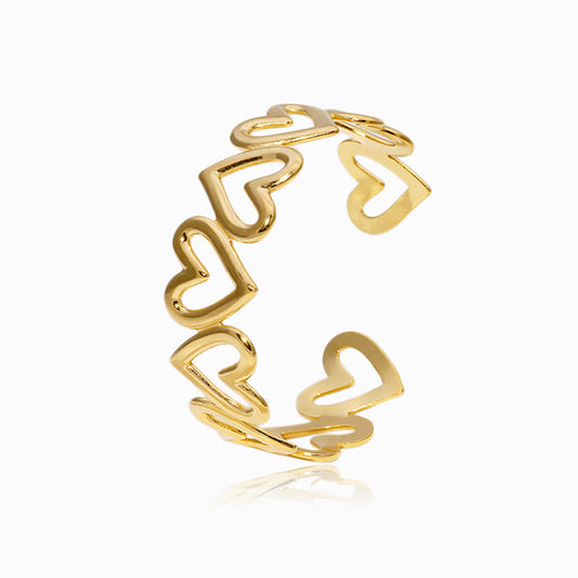 Adjustable Heart Bangle SZ1052 - Stainless Steel