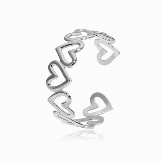 Adjustable Heart Bangle SZ1052 - Stainless Steel