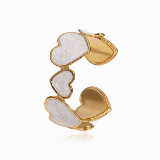 Adjustable Heart Bangle SZ1058 - Stainless Steel