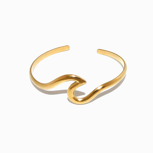 Adjustable Sea Wave Bangle SZ1054 - Stainless Steel