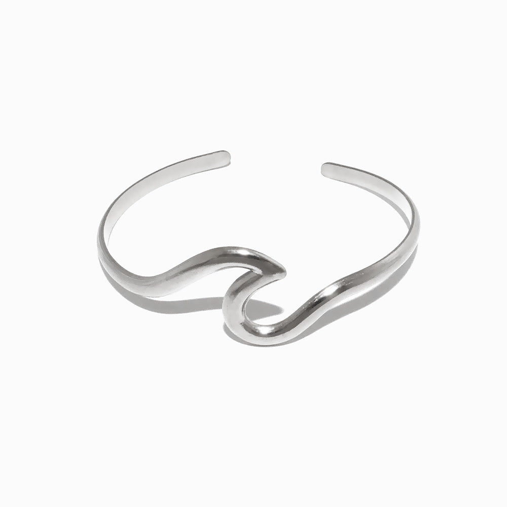 Adjustable Sea Wave Bangle SZ1054 - Stainless Steel