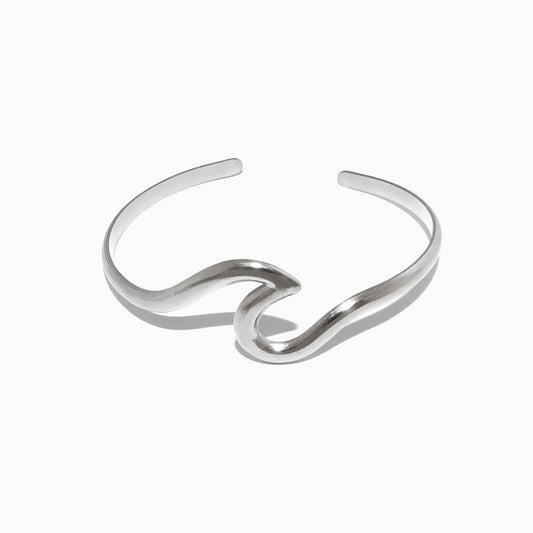 Adjustable Sea Wave Bangle SZ1054 - Stainless Steel