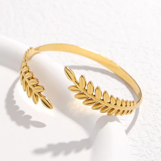 Adjustable Wheat Ear Bangle SZ1012 - Stainless Steel