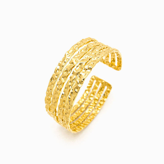Adjustable Geometric Bangle SZ1020 - Stainless Steel