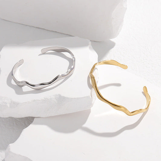 Adjustable Geometric Bangle SZ1025 - Stainless Steel