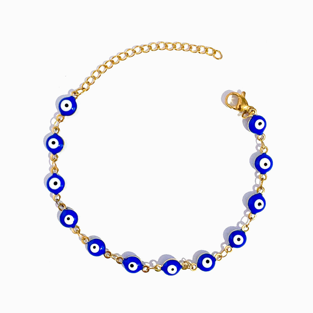 Gold Evil Eye Bracelet SL2160 - Stainless Steel