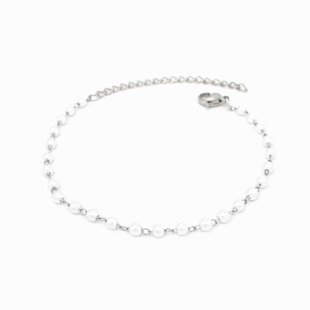 Silver Pearl Bracelet SL2112 - Stainless Steel