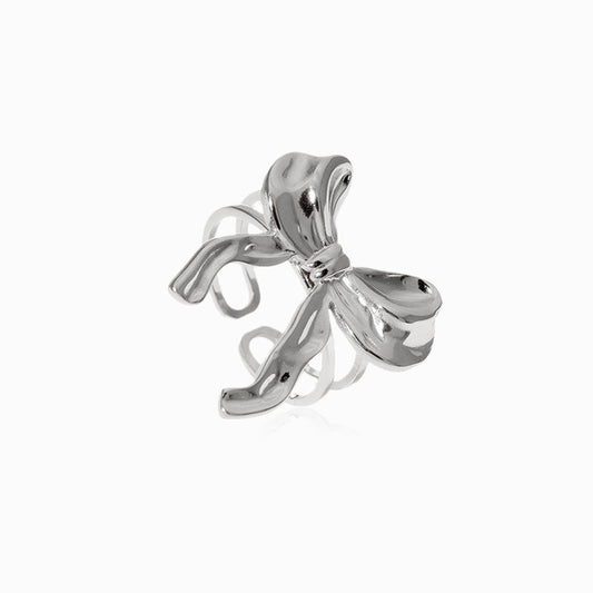 Silver Adjustable Ribbon Ring JZ1361 - Stainless Steel