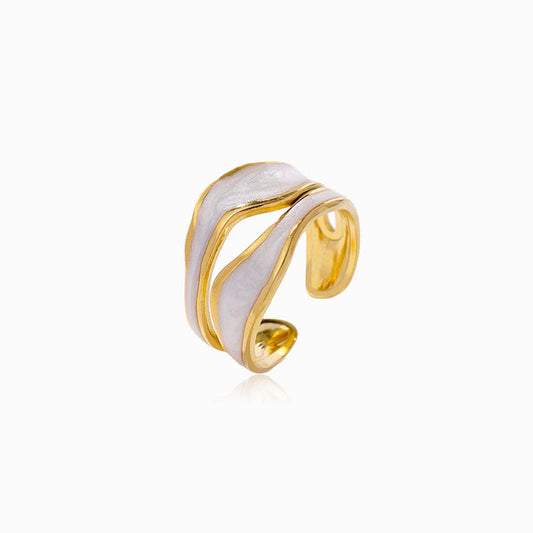 Gold Adjustable Geometric Ring JZ1159 - Stainless Steel