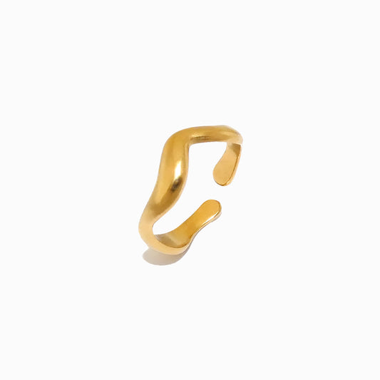 Gold Adjustable Geometric Ring JZ1160 - Stainless Steel