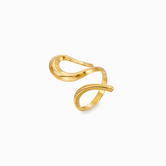 Gold Adjustable Snake Ring JZ1268 - Stainless Steel