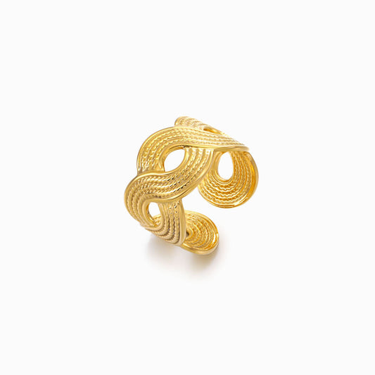 Gold Adjustable Infinity Ring JZ1246 - Stainless Steel