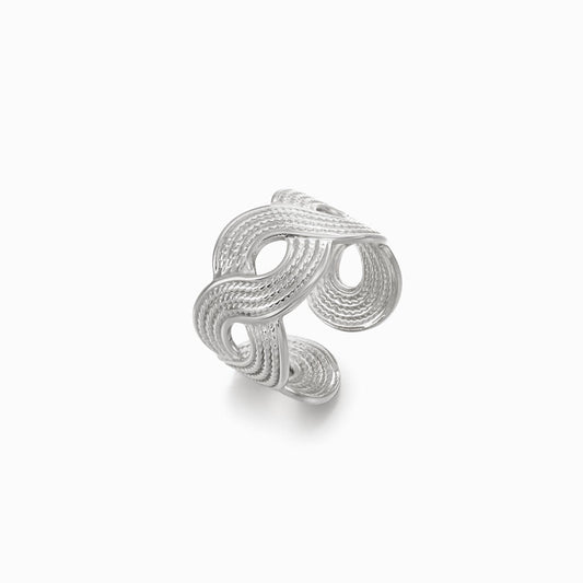Silver Adjustable Infinity Ring JZ1246 - Stainless Steel