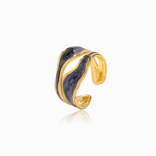 Gold Adjustable Geometric Ring JZ1273 - Stainless Steel