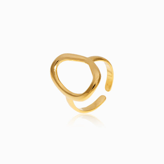 Gold Adjustable Geometric Ring JZ1274 - Stainless Steel