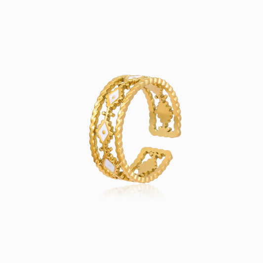 Gold Vintage Adjustable Ring JZ1288 - Stainless Steel