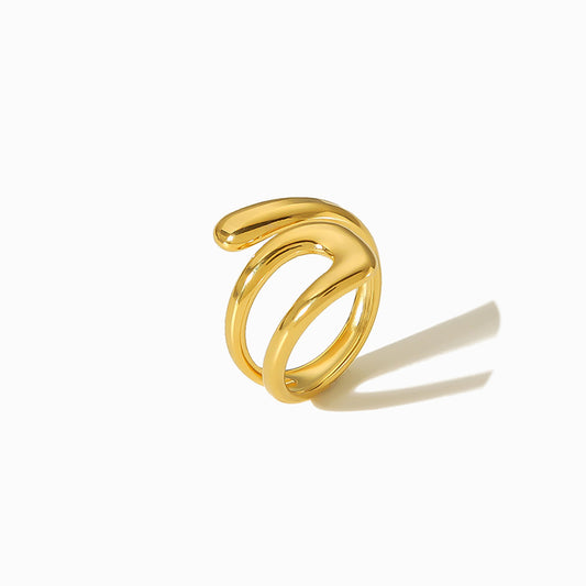 Gold ring JZ1254 with a unique design on a white background