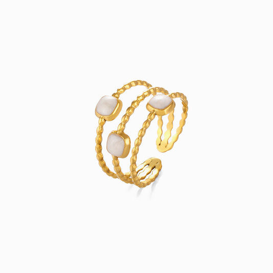 Gold Adjustable Geometric Ring JZ1333 - Stainless Steel