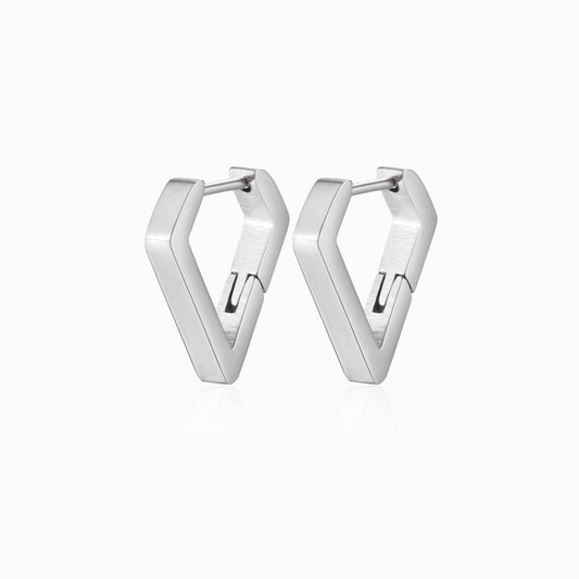 Silver Geometric Earrings 16x15mm BR1013 - Stainless Steel