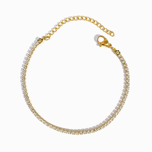 Gold Rhinestone Bracelet SL2161 - Stainless Steel