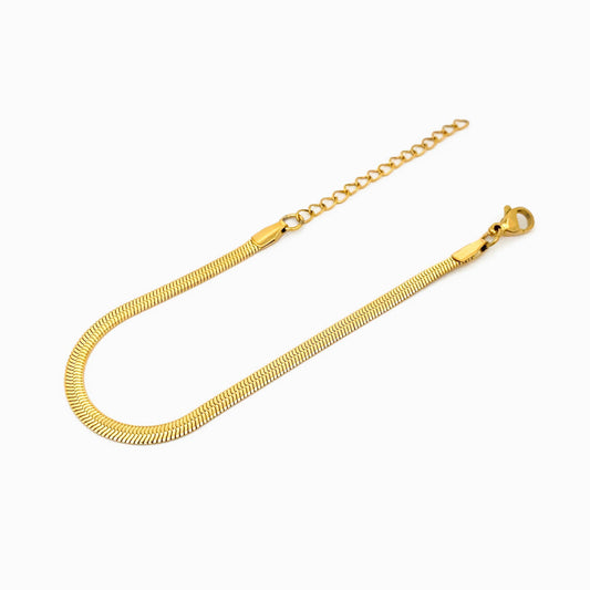 Gold Snake Chain Bracelet 3mm SL1051 - Stainless Steel