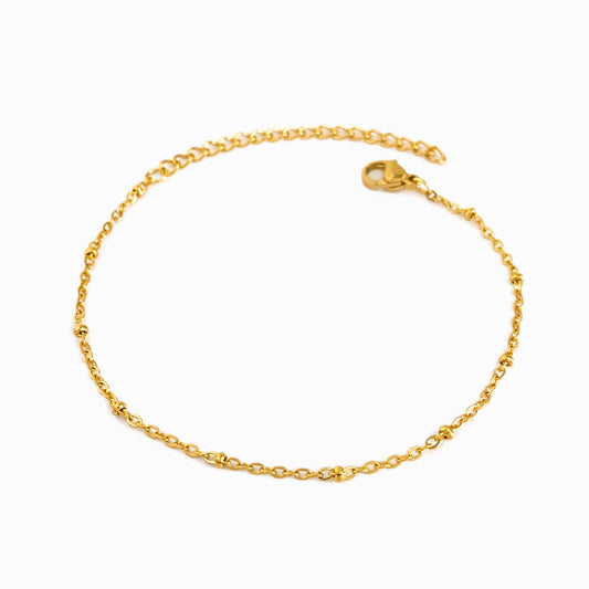 Gold Beaded Bracelet SL1049 - Stainless Steel