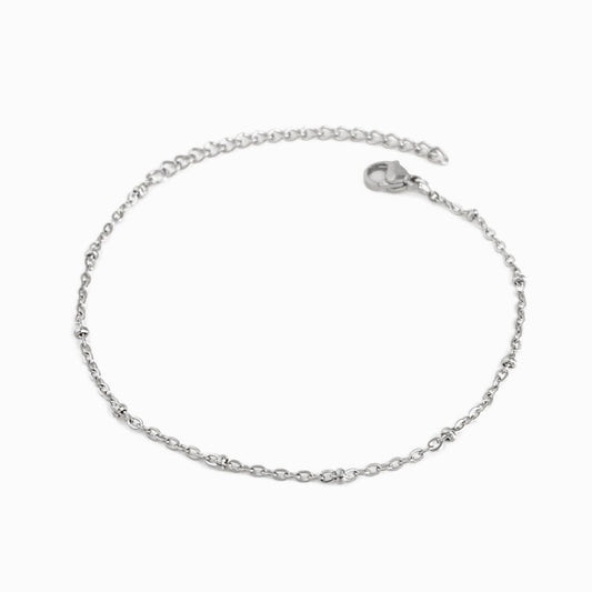 Silver Beaded Bracelet SL1049 - Stainless Steel