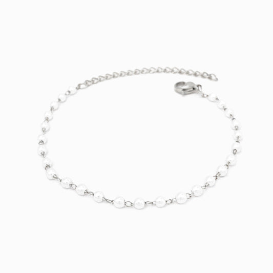 Silver Pearl Bracelet SL2112 - Stainless Steel